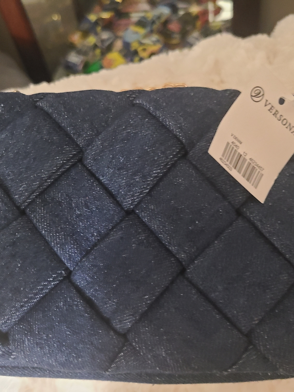 Versona Navy Quilted Crossbody Bag